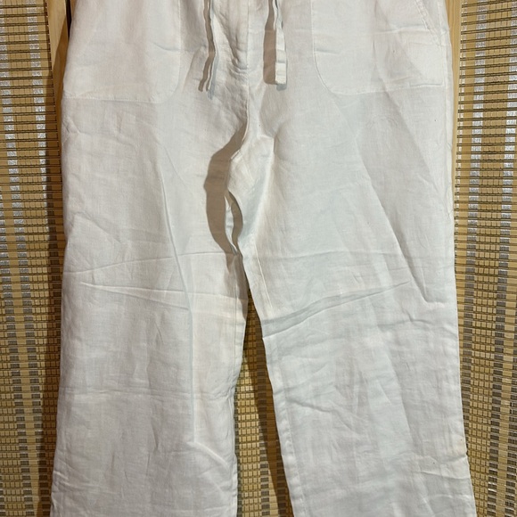 Charter Club Pant Shop Linen Cotton Drawstring Waistband Winter White Pants 8 - Picture 3 of 14